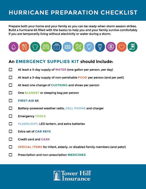 Hurricane Preparation Checklist